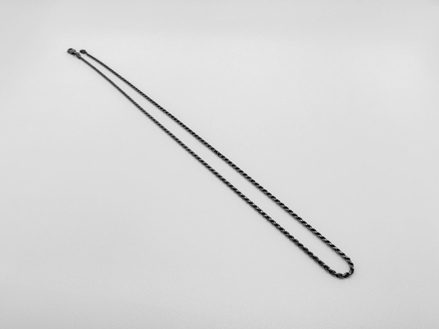 1.5mm (030) Blackened Rope Chain