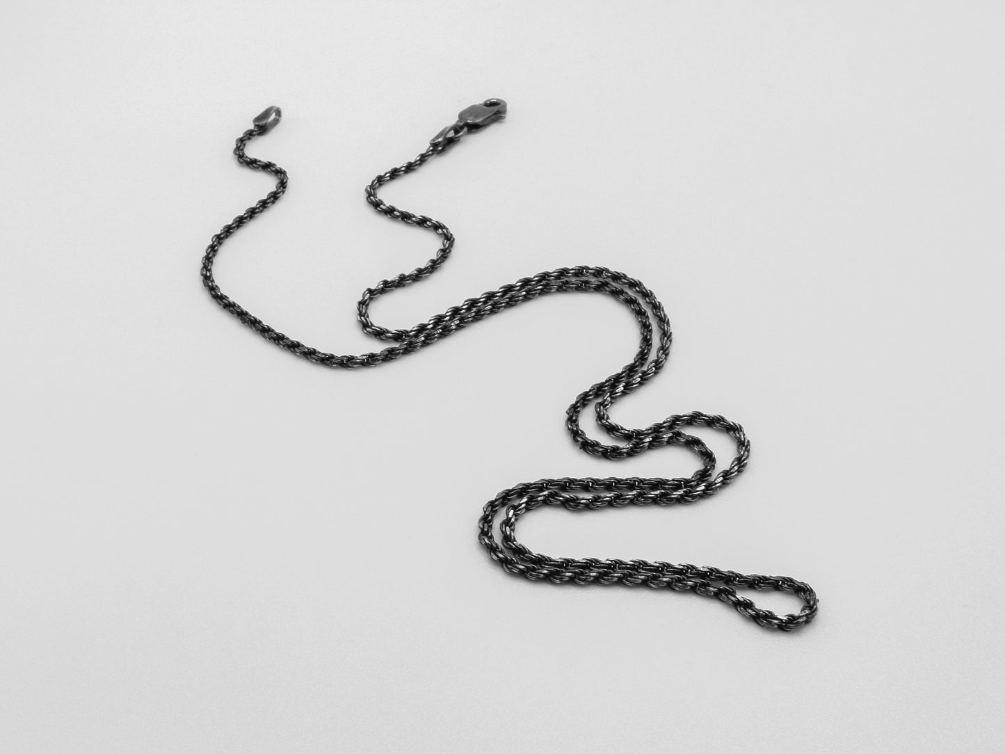 1.5mm (030) Blackened Rope Chain