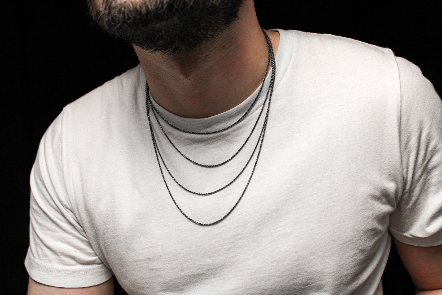 1.5mm (030) Blackened Rope Chain